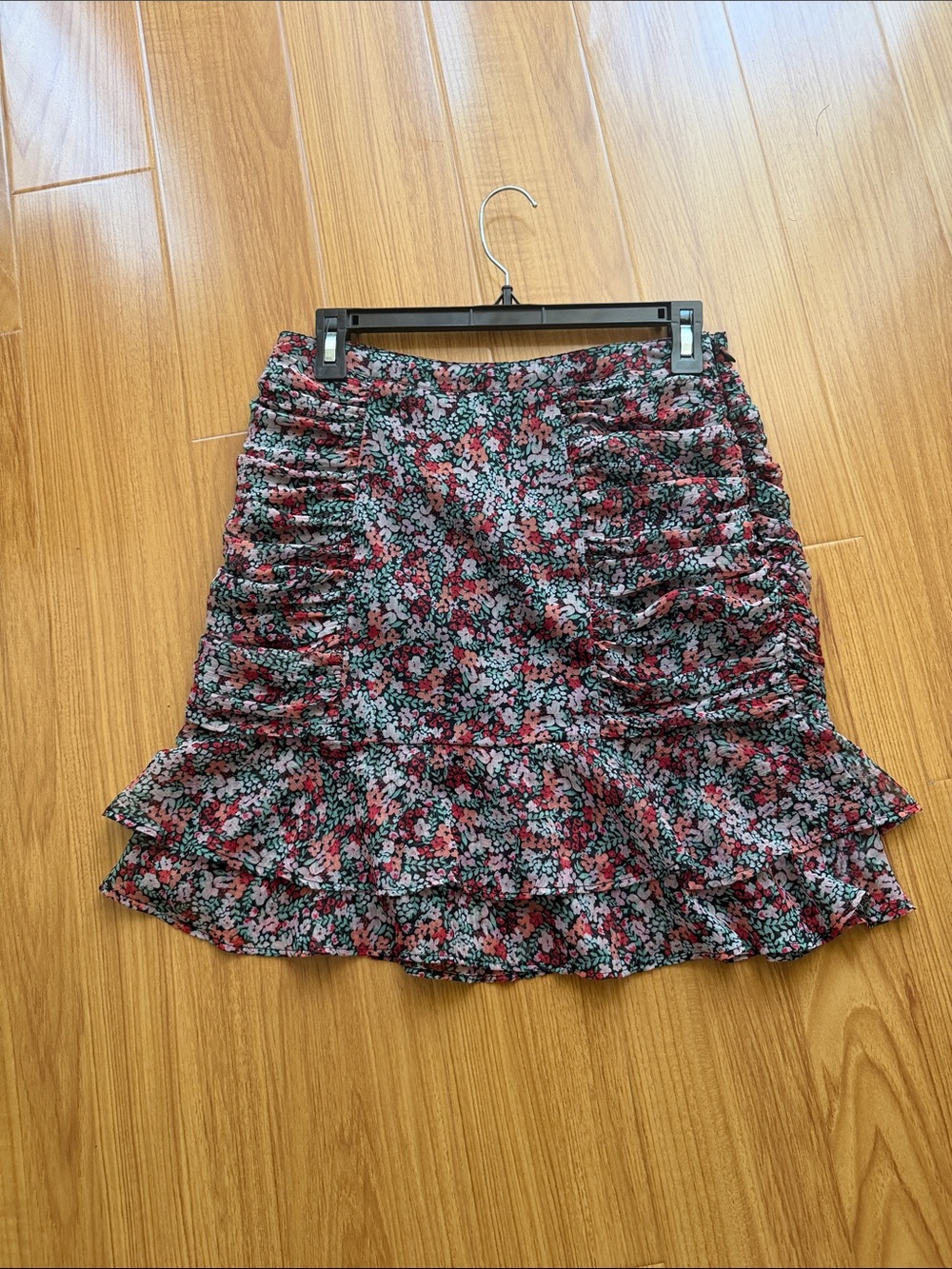 bp Floral Ruffle Mini Skirt in Pink and Green